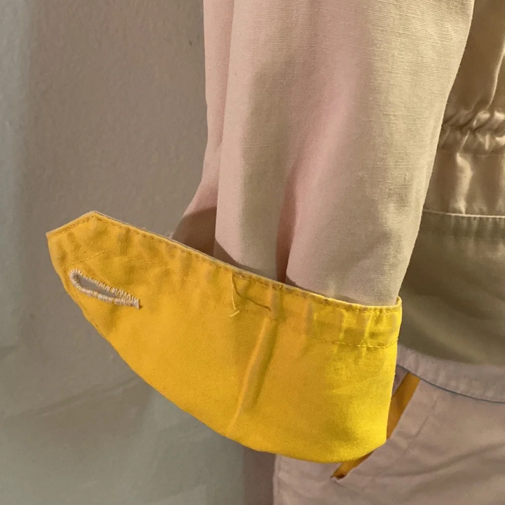 Vintage 90s khaki utility jacket with vibrant lining - Picture 5 of 7